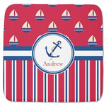 Sail Boats & Stripes Memory Foam Bath Mat - 48"x48" (Personalized)