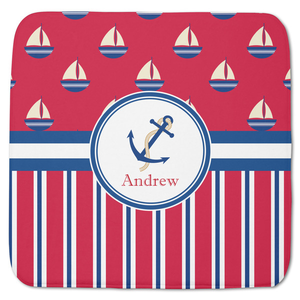 Custom Sail Boats & Stripes Memory Foam Bath Mat - 48"x48" (Personalized)