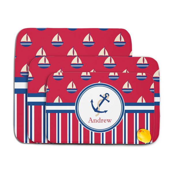 Sail Boats & Stripes Memory Foam Bath Mat - MAIN PARENT