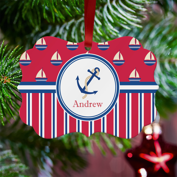 Sail Boats & Stripes Metal Benilux Ornament - Lifestyle