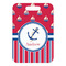 Sail Boats & Stripes Metal Luggage Tag - Front Without Strap