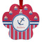 Sail Boats & Stripes Metal Paw Ornament - Front