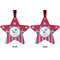 Sail Boats & Stripes Metal Star Ornament - Front and Back