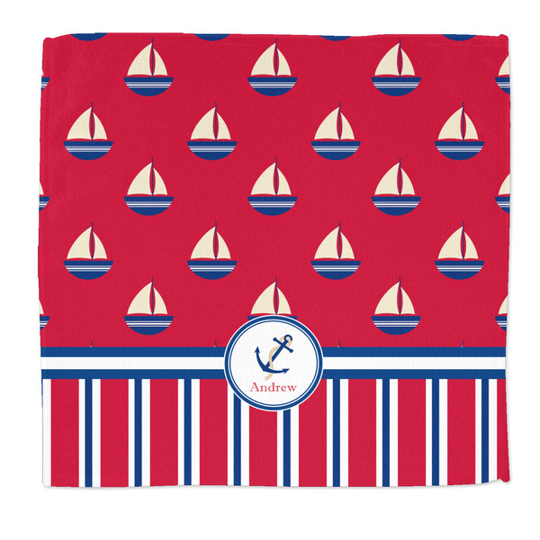 Custom Sail Boats & Stripes Microfiber Dish Rag (Personalized)