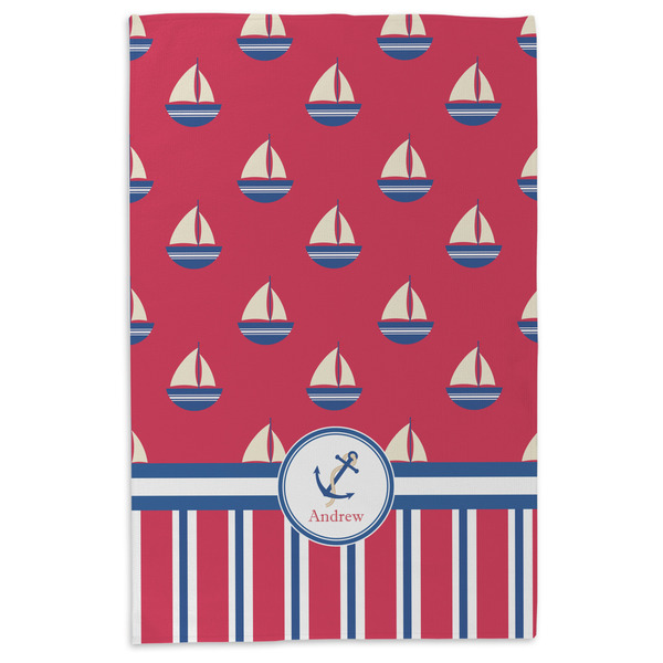 Sail Boats & Stripes Microfiber Dish Towel - APPROVAL