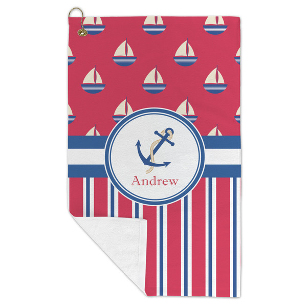 Sail Boats & Stripes Microfiber Golf Towels - FOLD