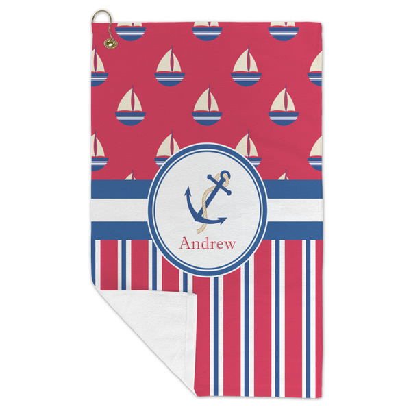 Sail Boats & Stripes Microfiber Golf Towels - FOLD