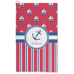 Sail Boats & Stripes Microfiber Golf Towel (Personalized)