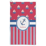Sail Boats & Stripes Microfiber Golf Towel (Personalized)
