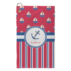 Sail Boats & Stripes Microfiber Golf Towel - Small (Personalized)