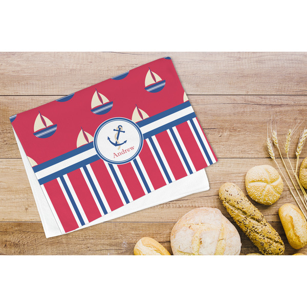 Sail Boats & Stripes Microfiber Kitchen Towel - LIFESTYLE