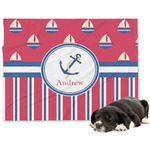 Sail Boats & Stripes Dog Blanket - Large (Personalized)
