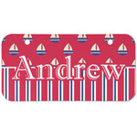 Sail Boats & Stripes Mini/Bicycle License Plate (2 Holes) (Personalized)