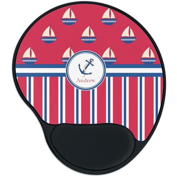 Custom Sail Boats & Stripes Mouse Pad with Wrist Support