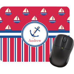 Sail Boats & Stripes Rectangular Mouse Pad (Personalized)