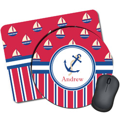 Sail Boats & Stripes Mouse Pad (Personalized)