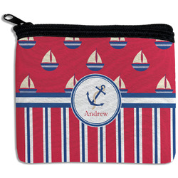 Sail Boats & Stripes Rectangular Coin Purse (Personalized)