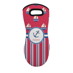 Sail Boats & Stripes Neoprene Oven Mitt w/ Name or Text