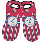 Sail Boats & Stripes Neoprene Oven Mitts - Set of 2 w/ Name or Text