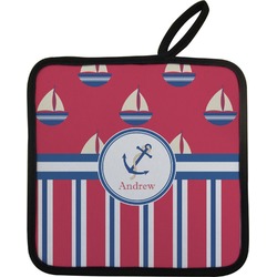 Sail Boats & Stripes Pot Holder w/ Name or Text
