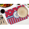 Sail Boats & Stripes Octagon Placemat - Single front (LIFESTYLE) Flatlay