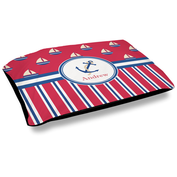 Custom Sail Boats & Stripes Dog Bed w/ Name or Text
