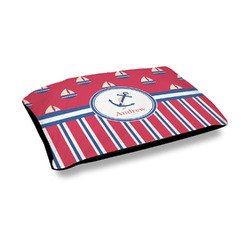 Sail Boats & Stripes Outdoor Dog Bed - Medium (Personalized)