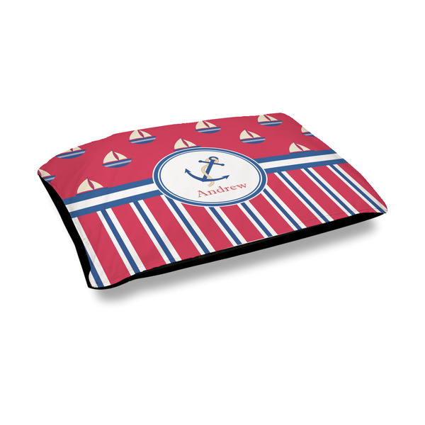 Custom Sail Boats & Stripes Outdoor Dog Bed - Medium (Personalized)