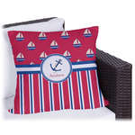 Sail Boats & Stripes Outdoor Pillow - 20" (Personalized)