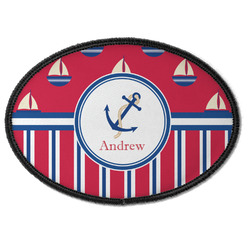 Sail Boats & Stripes Iron On Oval Patch w/ Name or Text