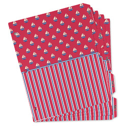 Sail Boats & Stripes Binder Tab Divider - Set of 5 (Personalized)