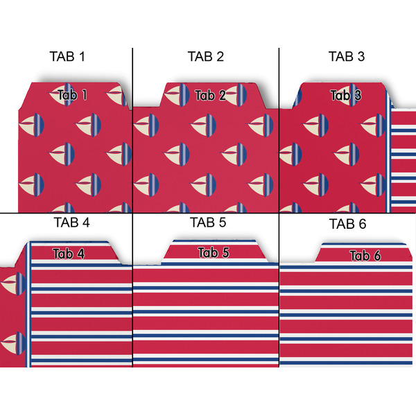 Sail Boats & Stripes Page Dividers - Set of 6 - Approval