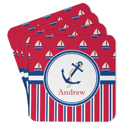 Sail Boats & Stripes Paper Coasters (Personalized)