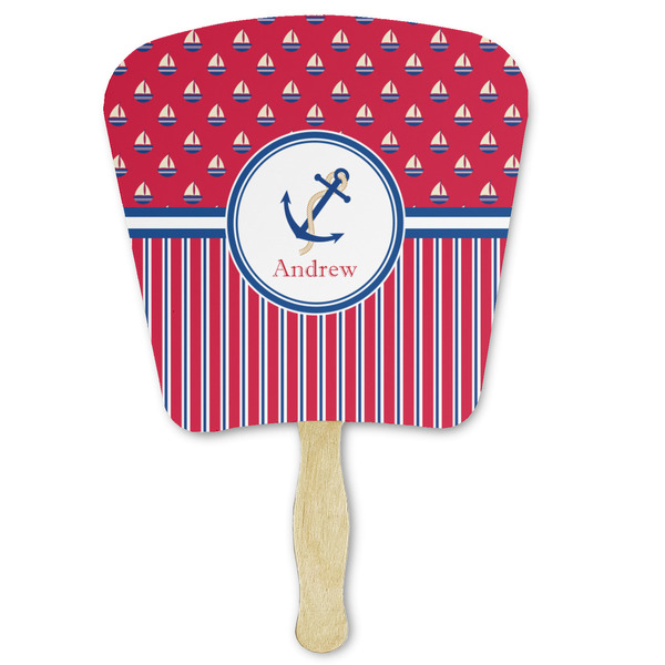 Custom Sail Boats & Stripes Paper Fan (Personalized)