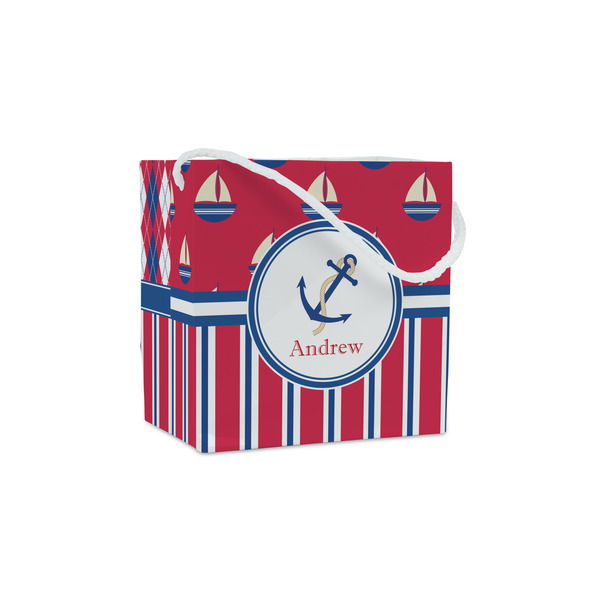 Custom Sail Boats & Stripes Party Favor Gift Bags - Gloss (Personalized)