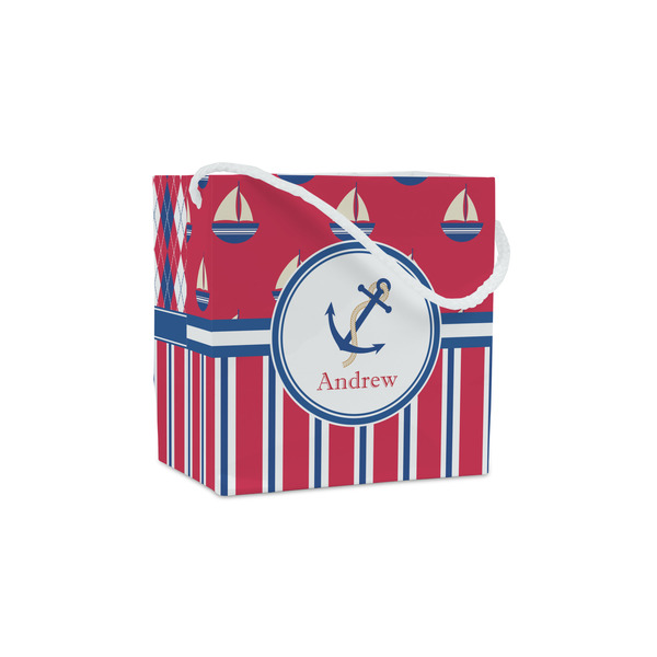 Custom Sail Boats & Stripes Party Favor Gift Bags - Matte (Personalized)