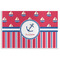 Sail Boats & Stripes Disposable Paper Placemat - Front View