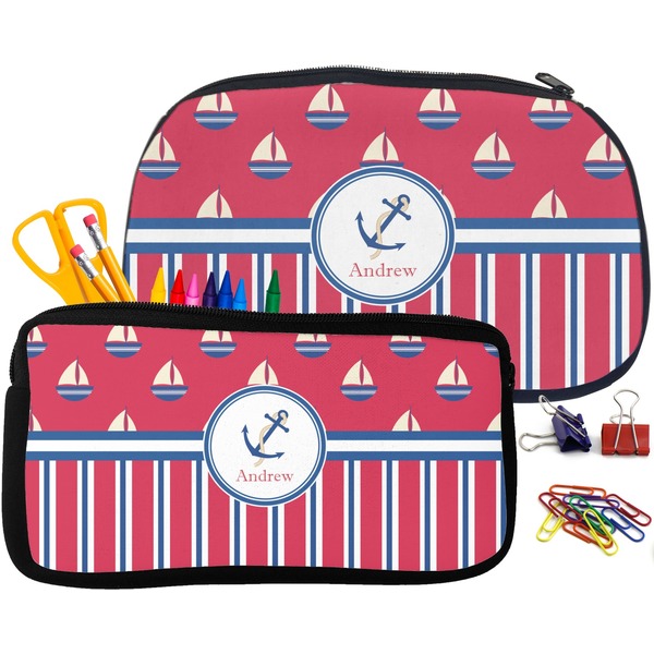 Sail Boats & Stripes Pencil / School Supplies Bags Small and Medium