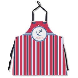 Sail Boats & Stripes Apron Without Pockets w/ Name or Text