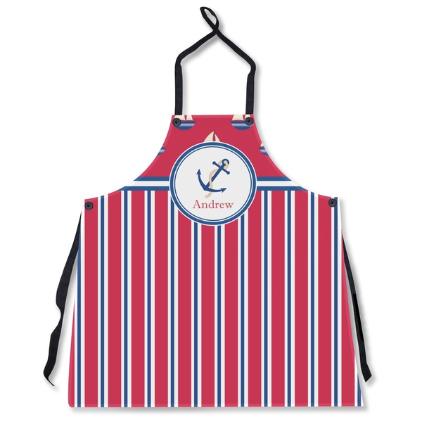 Custom Sail Boats & Stripes Apron Without Pockets w/ Name or Text