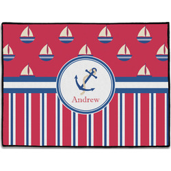 Sail Boats & Stripes Door Mat (Personalized)