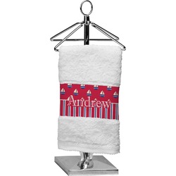 Sail Boats & Stripes Cotton Finger Tip Towel (Personalized)
