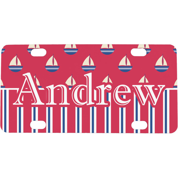 Custom Sail Boats & Stripes Mini/Bicycle License Plate (Personalized)