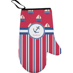 Sail Boats & Stripes Oven Mitt (Personalized)
