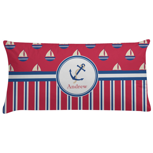 Custom Sail Boats & Stripes Pillow Case - King (Personalized)