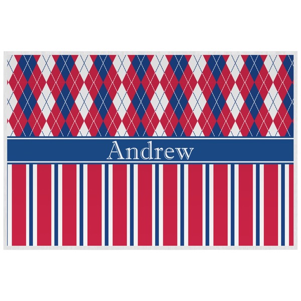 Sail Boats & Stripes Personalized Placemat (Back)
