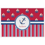 Sail Boats & Stripes Laminated Placemat w/ Name or Text