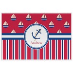 Sail Boats & Stripes Laminated Placemat w/ Name or Text