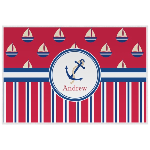 Custom Sail Boats & Stripes Laminated Placemat w/ Name or Text