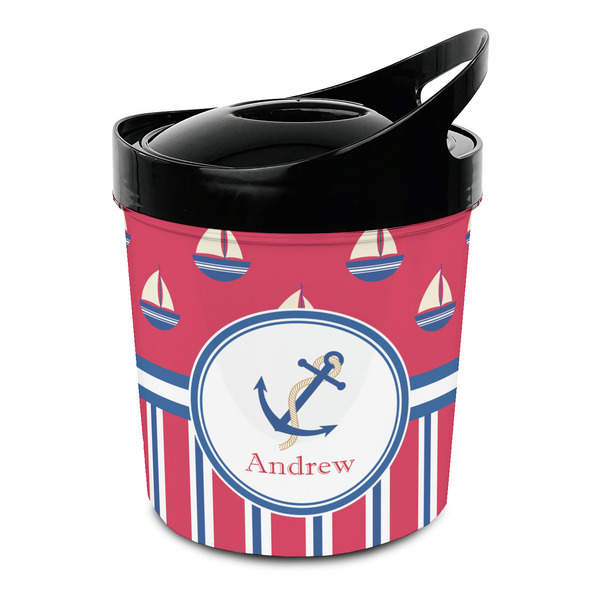 Custom Sail Boats & Stripes Plastic Ice Bucket (Personalized)